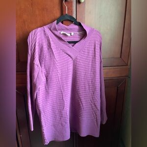 Soft Surrounding Boheme Ribbed Sweater in Raspberry Size Medium